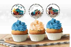 Race Cars cake Toppers Monster Cars Birthday Party Favors cupcake Toppers Boys - Picture 1 of 2
