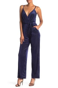 Laundry by Shelli Segal 156872 Damen Jumpsuit gerippt Samt Navy Gr. 14 - Bild 1 von 2