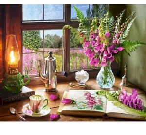 Purple Flowers Painting By Numbers Lovely View Design Canvas House Wall Displays