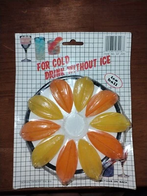 Vintage 10pc Fruit Slice Ice Cube Oranges and Lemons Plastic Ice Ball Summer Fun - Image 1 of 3
