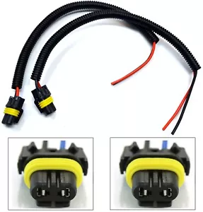 Extension Wire Pigtail Female H10 9145 Two Harness Fog Light Bulb Connector Plug - Picture 1 of 5