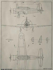 WW2 American Aircraft VULTEE BT13a VALIANT Scale Design Plan c1943 - Picture 1 of 2
