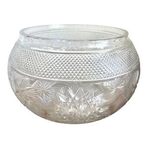 VINTAGE LARGE HEAVY BRILLIANT CUT GLASS SIGNED PUNCH BOWL STUNNING - Picture 1 of 10