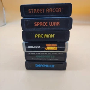 Atari 2600 game cartridges. PacMan,Defender,StreetRacer, SpaceWar,Coconuts,Donke - Picture 1 of 11