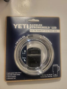 Yeti Rambler Stronghold Black/Clear Lid (Only Fits Rambler 20 oz Travel Mug) NEW - Picture 1 of 3