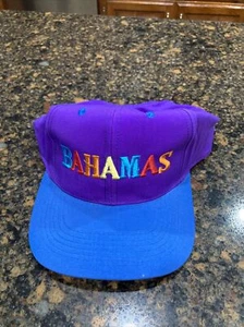 Bahamas Embroidered Hat/Cap Snapback Purple/Blue NWOT Colorful Rainbow Island - Picture 1 of 10