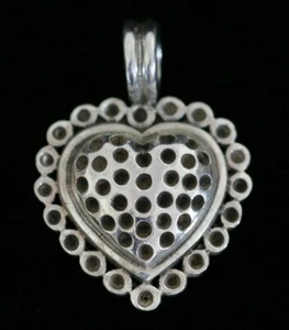 Vintage Sterling Silver 1" Cutout Heart Pendant Solid 925 Silver 14g - Picture 1 of 6