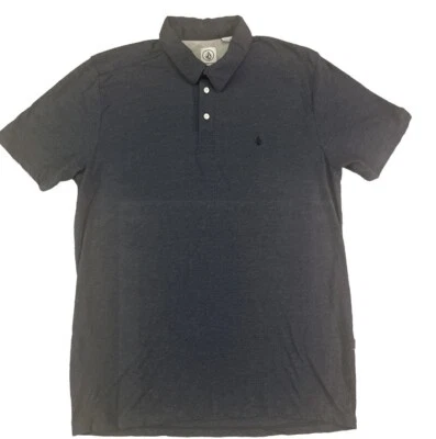 Volcom Short Sleeve Men’s Polo Shirt XL Dark Gray Cotton Blend Casual 3-Button - Image 1 of 4
