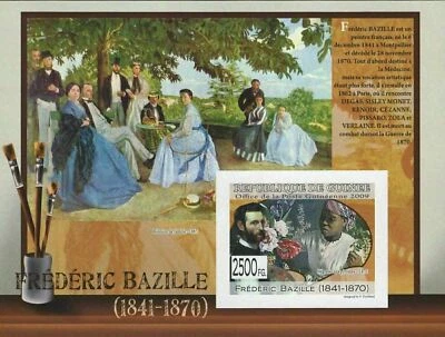 Famous Painter Frederic Bazille Imperforated Souvenir Sheet MNH - Image 1 of 2