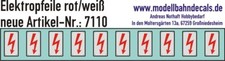 10 Spur 1 Elektropfeile 6,8x3,8mm rot auf weißem Schild 032-7110