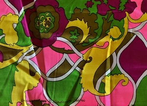 1 1/2 Yards+ Vintage Everglaze Wm Anderson FABRIC MOD PRINT & COLORS Cotton - Picture 1 of 2