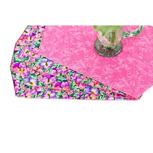 Vintage 80s Placemat Set - Hot Pink & Purple Floral Design - Picture 1 of 10