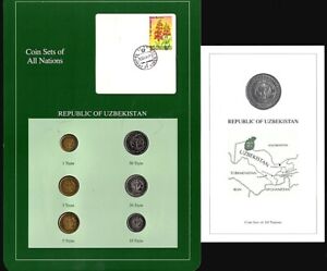 1994 Coin Sets of All Nations Republic of Uzbekistan 6 Coins  Franklin Mint UNC