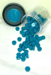 100 Count Bermuda Blue Sealing Wax Beads - Picture 1 of 3