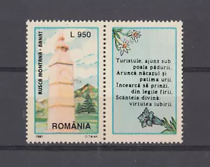 1997 STAMPS Tourism Year Monument Mountain Rusca BANAT Romania LABEL MNH FLOWER - Picture 1 of 1