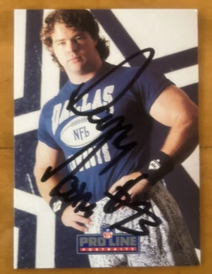 DANNY NOONAN 1991 Pro Line Portraits #93 Football Card AUTO AUTOGRAPH COWBOYS - Image 1 of 2