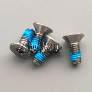 4pcs M4 x 10 Ti tanium Screw Bolt Allen Hex Socket Flat Head with ThreadLocker - Picture 1 of 2