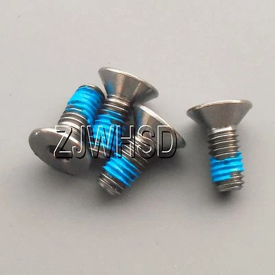 4pcs M4 x 10 Ti tanium Screw Bolt Allen Hex Socket Flat Head with ThreadLocker - Image 1 of 2