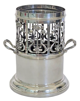 Antique Goldsmiths and Silversmiths Co. Silver Champagne Wine Caddy #RD361039 - Image 1 of 4
