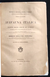 AVIFAUNA ITALICA ELENCO SPECIE DI UCCELLI MIGRAZIONI Hillyer Giglioli Enrico - Imagen 1 de 6