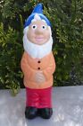 Handcrafted Cheerful Garden Gnome With His Hands Crossed Concrete 31cm Tall