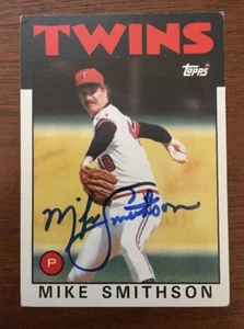 MIKE SMITHSON 1986 TOPPS AUTOGRAPHED SIGNED AUTO BASEBALL CARD 695 TWINS - Picture 1 of 1