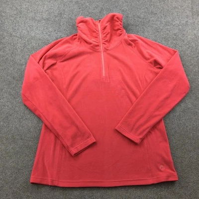 Mountain Hardwear Pullover Womens XL Red Fleece Quarter Zip Mock Neck Hiking - Image 1 of 4