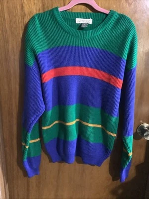 Suéter Unisex LeTIGRÈ Vintage Talla Grande Colores Brillantes ~ XL Foto 1 de 4