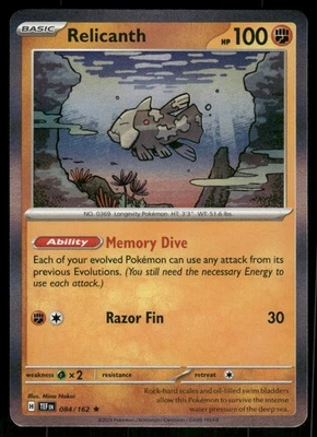 Relicanth - 084/162 Rare Holo NM Pokemon SV05: Temporal Forces - Image 1 of 2