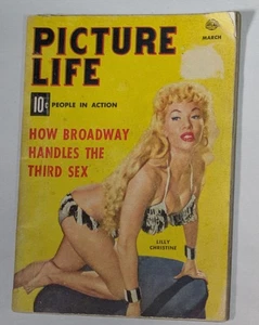 PICTURE LIFE: Vintage Pocket Scandal Magazine March 1954 Pinup Gay Drugs Theater - Picture 1 of 9
