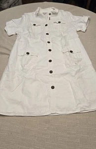 C Est 1946 Brand. White Short Sleeve Button Dress. Size 14/16W. Knee Length. - Picture 1 of 3