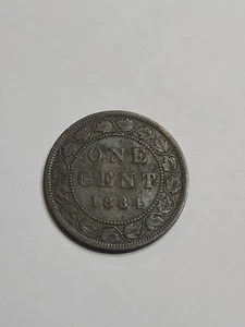 1884 Canada Large Cent 1 Cent Coin - Picture 1 of 2