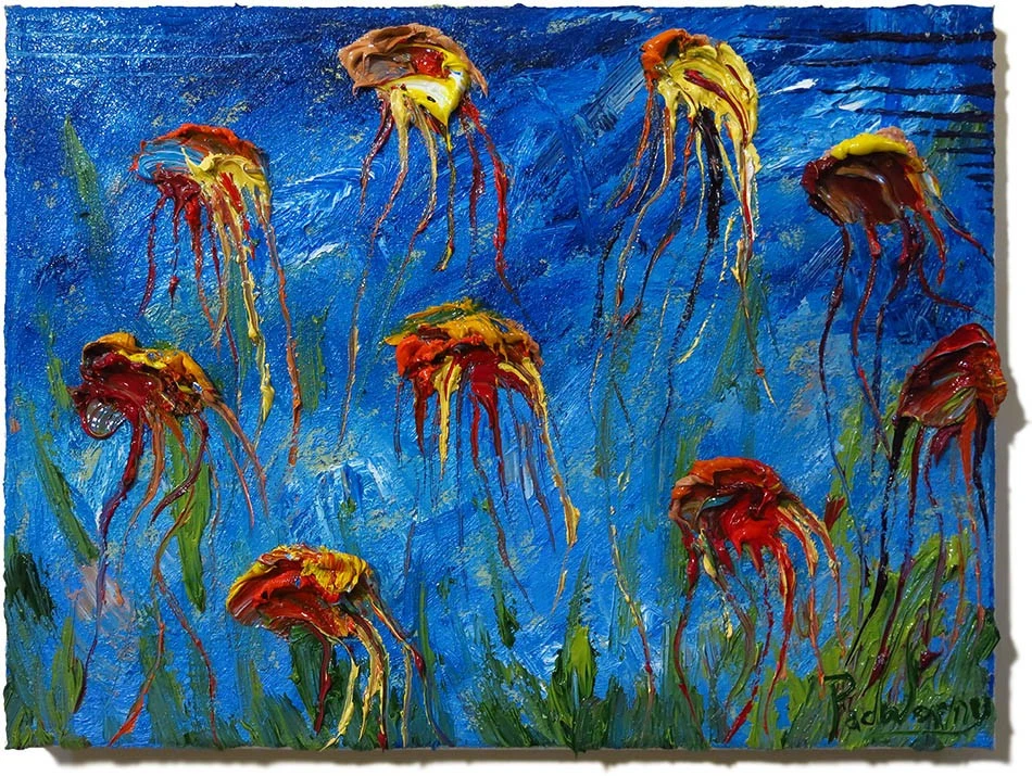 ORIGINAL OLEO█PINTURA ARTE OCEÁNICO█FIRMADO '25█PAISAJE EXTRAÑO NATURALEZA REALISMO POP Foto 1 de 4