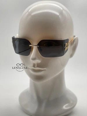 MIU MIU SMU54YS Rimless Sunglasses Gold 5AK-30B with Light Gray Lenses - Image 1 of 4