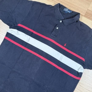 VINTAGE Polo Ralph Lauren Rugby Shirt Mens XL Red White Stripe Block - Picture 1 of 6