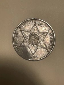 1859 Drei Cent Silberstück Trime 3c ungradiert - Bild 1 von 2