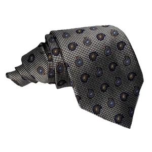 JZ Richard’s Herren Seidenkrawatte Silber Gold Metallic Paisley Allover Muster - Bild 1 von 6