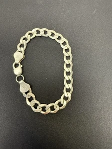 Sterling Silver 9.5mm 925 Cuban Link Bracelet 9 Inches Heavy 29 Grams Nice - Picture 1 of 5