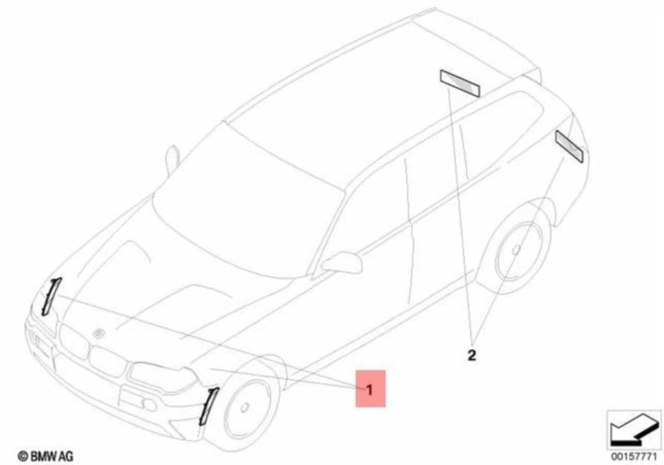 Original BMW X5 E70 X5 3.0si 3.5d 4.8i Marcador Lateral Reflector Derecho 63215A3CB62 Foto 1 de 1