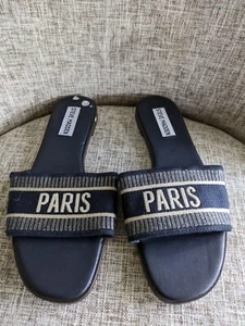 Steve Madden Paris Knox Sandal Slides Navy Multi Women's Size 6M - Picture 1 of 3