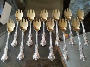 12 Whiting Manufacturing Co King Edward Ice Cream Forks Sterling Silver 1901 - Picture 1 of 10