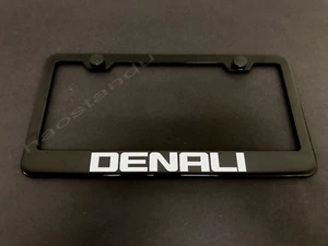 1xDENALI BLACK Stainless Metal License Plate Frame + Screw Caps - Bild 1 von 1