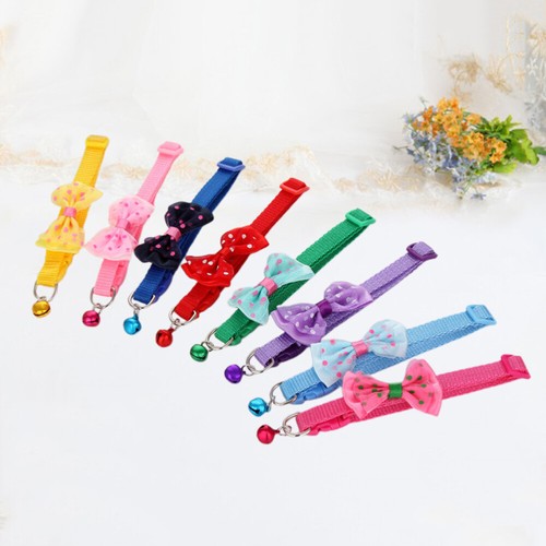 VETEMENTS 8PCS Collare per Gatti Campanella Cane Collari Comodi Gattino Collana Gatto Fiocco Cravatta
