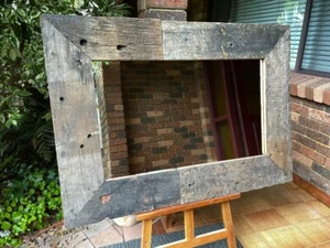 Recycled Australian Hardwood Railway Sleeper Rustic Timber Mirror 125x89cm - Picture 1 of 5