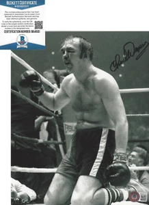 BOXER CHUCK WEPNER SIGNED MUHAMMAD ALI FIGHT 8x10 PHOTO ROCKY BECKETT COA BAS - Picture 1 of 1