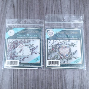Spring Bouquet Counted Glass Bead Ornament Kit Trellis Heart MHSB12 Rabbit MHSB5 - Picture 1 of 8