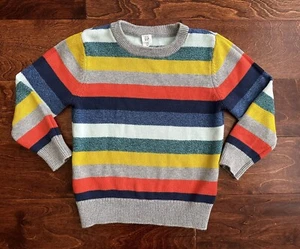 Boys Baby Gap Kids Sweater Striped Blue Orange Size 4 Cotton EUC - Picture 1 of 4