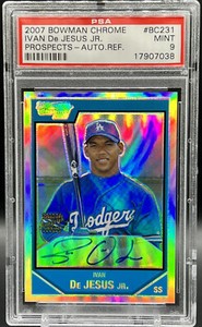 2007 Prospcts Ivan De Jesus Jr 391/500 PSA 9 *Low Pop* Dodgers Refractor Auto RC