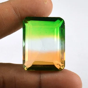 80.60 Ct Top Quality Multi-Color Tourmaline Emerald Cut Shape Loose Gemstone - Picture 1 of 4