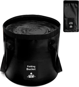 Collapsible Bucket with Handle, Lightweight Folding Water Container, Portable Co - Picture 1 of 12
